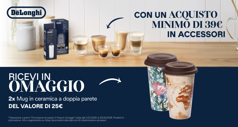 Promo De Longhi: ricevi in omaggio 2 Mug 