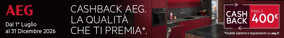 La qualità che ti premia: acquistando uno degli elettrodomestici AEG in promozione ricevi fino a 400€ di rimborso direttamente sul tuo conto.
