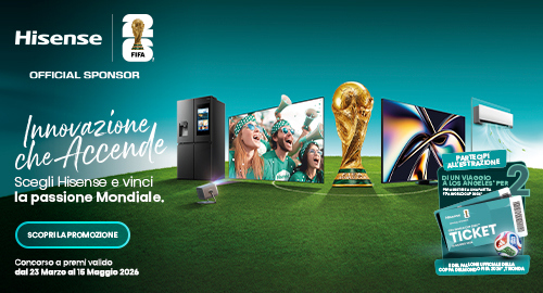 Scegli Hisense e vinci la passione mondiale: in premio un vincere un viaggio a Los Angelese per 2 e il pallone ufficiale della Coppa del Mondo FIFA 2026