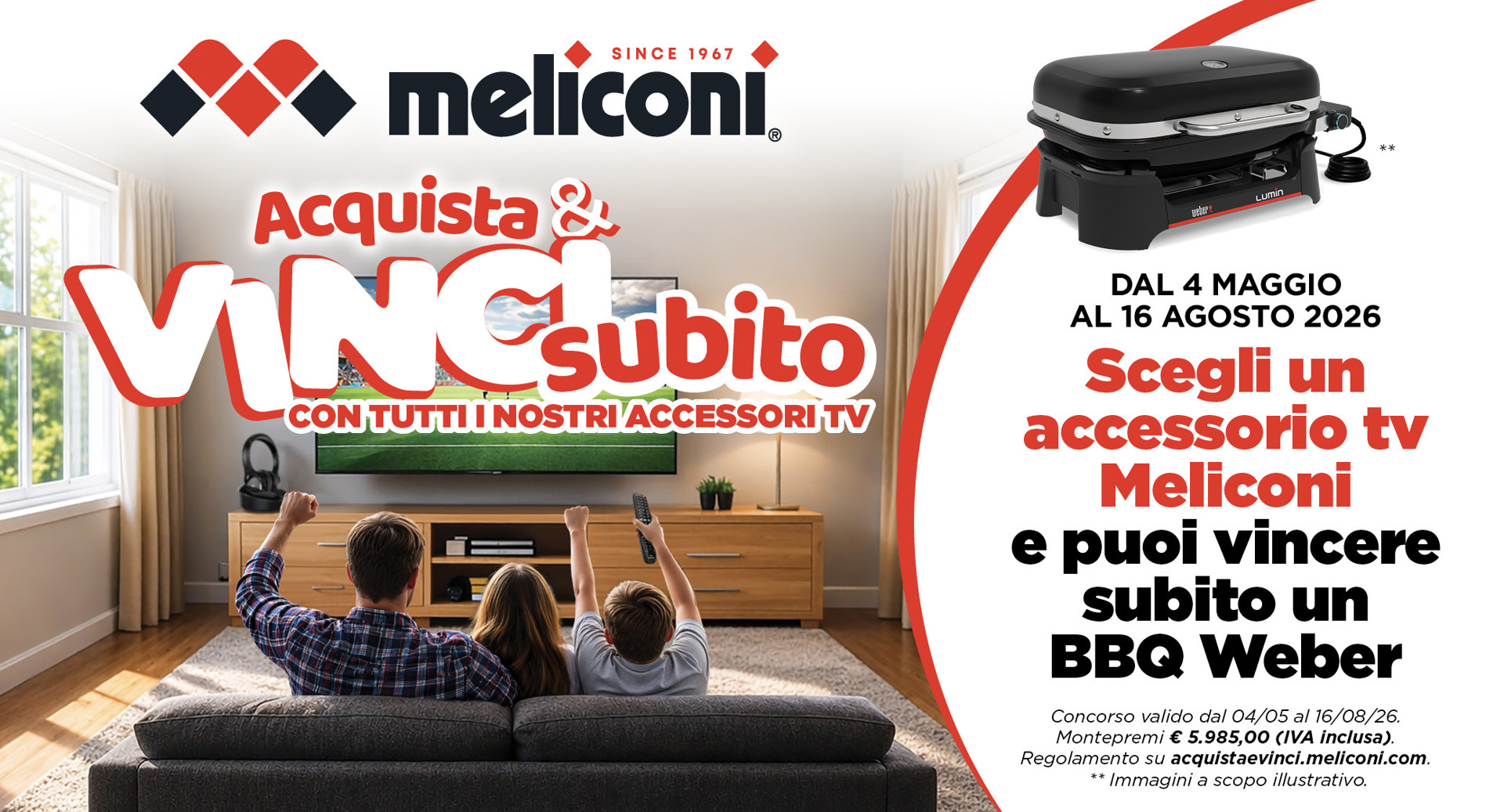 Acquista e Vinci subito con gli accessori TV Meliconi