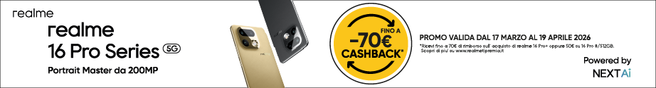 REALME TI PREMIA: RICEVI FINO A €70 DI CASHBACK CON IL NUOVO REALME 16PRO