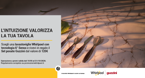 Whirlpool lavastoviglie regala il set posate