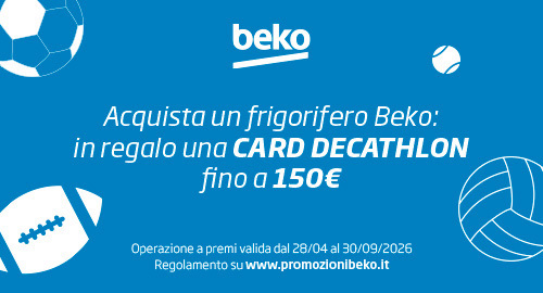 Beko regala il meglio dello sport: Acquista questo frigorifero in regalo una Card Decathlon fino a 150€