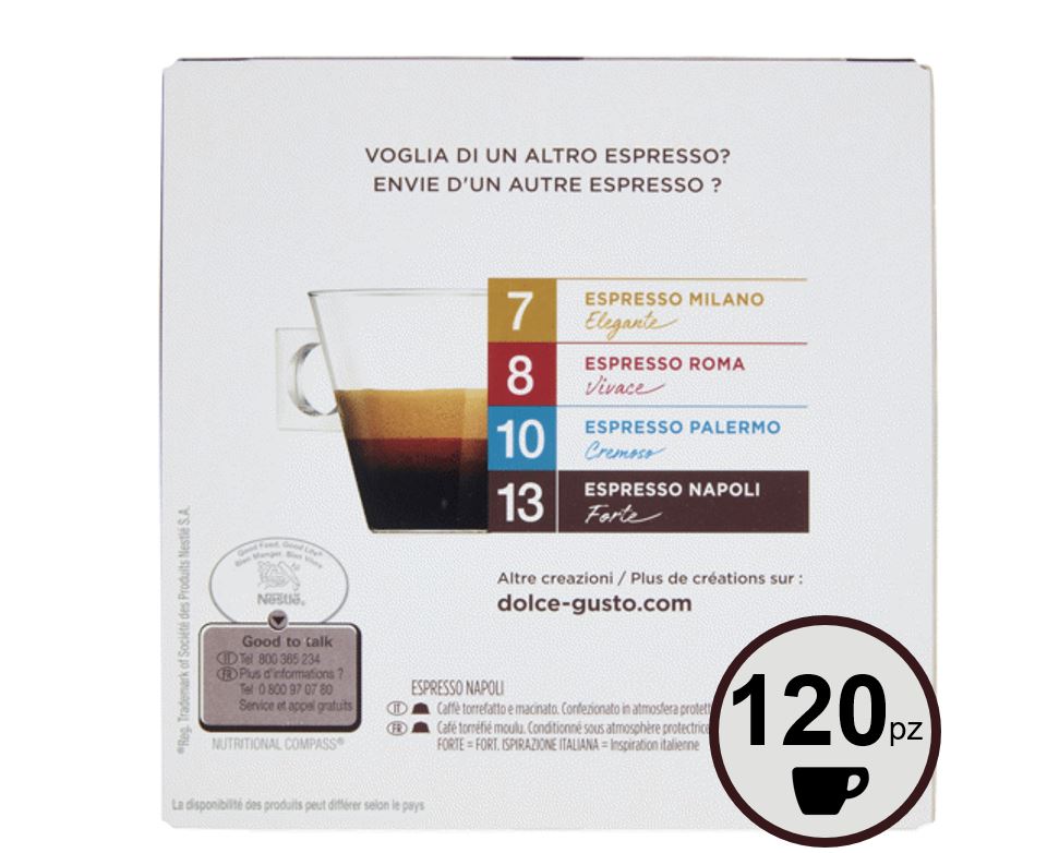 120 Capsule Nescafé Dolce Gusto Caffè Espresso Napoli