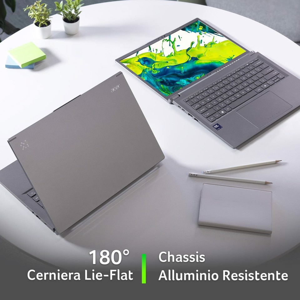 Acer Aspire 14 AI Intel Core Ultra 7 256V Computer portatile 35.6 cm (14") OLED 16 GB LPDDR5x-SDRAM 512 GB SSD Wi-Fi 6E (802.11ax) Windows 11 Home Grigio