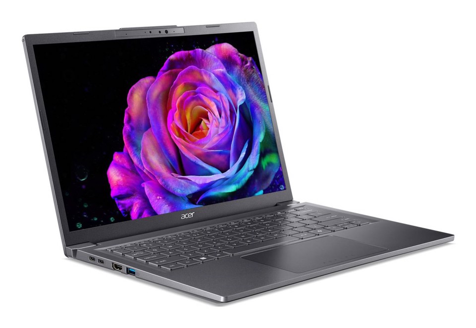 Acer Aspire 14 AI Intel Core Ultra 7 256V Computer portatile 35.6 cm (14") OLED 16 GB LPDDR5x-SDRAM 512 GB SSD Wi-Fi 6E (802.11ax) Windows 11 Home Grigio