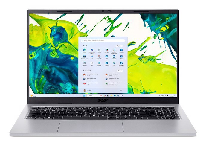 Acer Aspire Go 15 AG15-72P-5628 Intel Core 5 120U Computer portatile 39,6 cm (15.6") Full HD 32 GB DDR4-SDRAM 512 GB SSD Wi-Fi 6 (802.11ax) Windows 11 Home Argento QWERTY Italiano