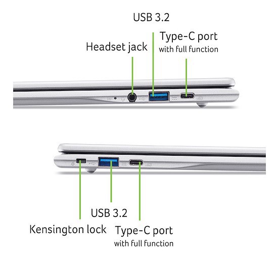Acer Chromebook 315 CB315-8H-88G3 + Mouse wireless MediaTek Kompanio Kompanio 540 39,6 cm (15.6") Full HD 4 GB DDR5-SDRAM 64 GB eMMC Wi-Fi 6E (802.11ax) ChromeOS Italiano Argento