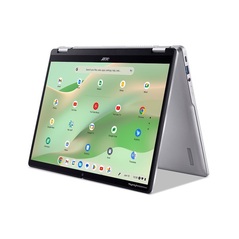 Acer Chromebook Spin 314 CP314-2HN-C41C Intel® N N100 35,6 cm (14") Touch screen WUXGA 8 GB LPDDR5-SDRAM 128 GB eMMC Wi-Fi 6E (802.11ax) ChromeOS Argento QWERTY Italiano