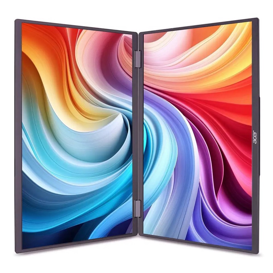 Acer PD163Qbmiuux Monitor PC 39,6 cm (15.6") 1920 x 1080 Pixel Double Full HD LED Grigio