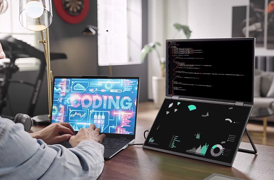 Acer PD163Qbmiuux Monitor PC 39,6 cm (15.6") 1920 x 1080 Pixel Double Full HD LED Grigio