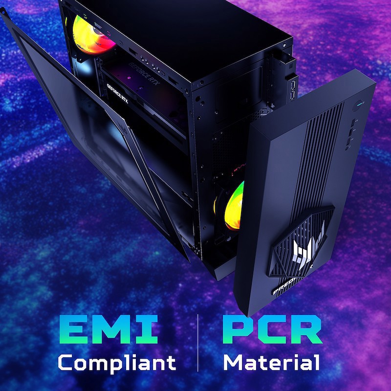 Acer Predator PO3-665_H810 Intel Core Ultra 7 265F 16 GB DDR5-SDRAM 1 TB SSD NVIDIA GeForce RTX 5060 Windows 11 Home Desktop Gaming Nero