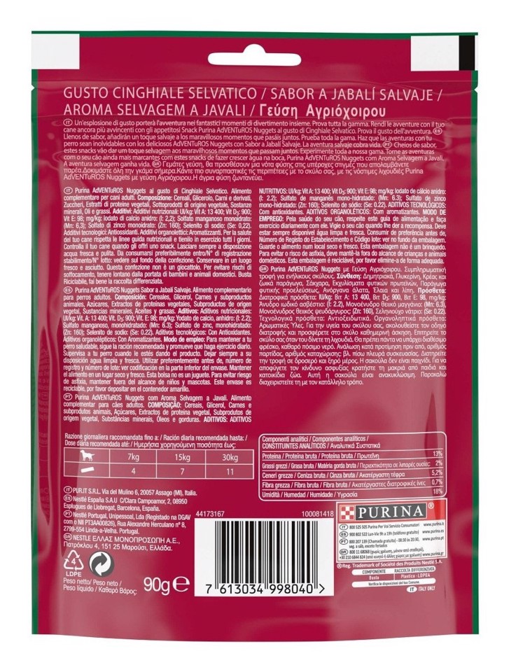 AdVENTuROS 12332727 premio per cani e gatti Cane Spuntini Cinghiale selvatico 90 g
