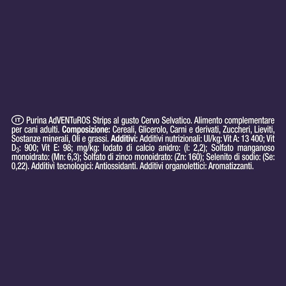 ADVENTUROS 12332735 Strips Snack Cane al gusto Cervo 90 g