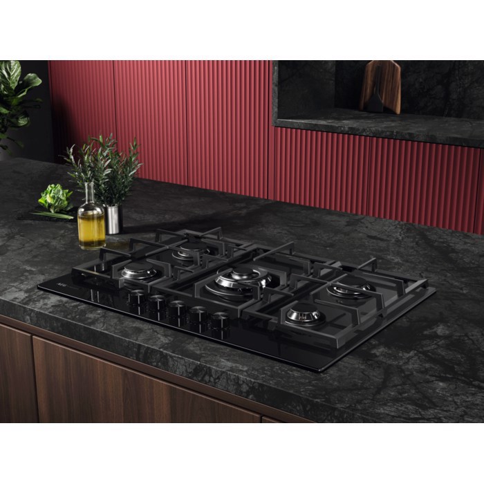 AEG HKB75451NB Nero Da incasso 75 cm Gas 5 Fornello(i)