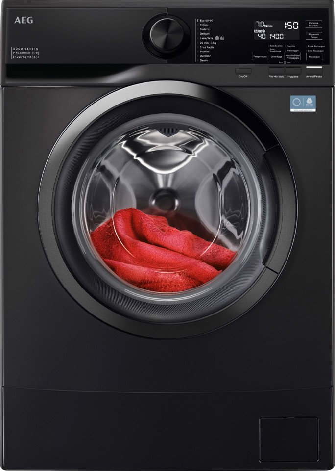AEG L6SE74ABL lavatrice Caricamento frontale 7 kg 1400 Giri/min Nero