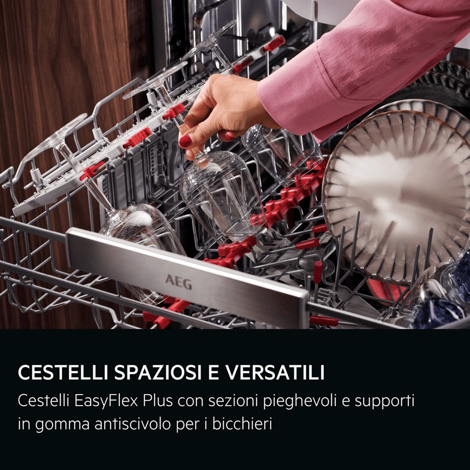 AEG Lavastoviglie Incasso 60 Cm - Flat Sottopiano 14 Coperti Classe A 40 Dba MADE IN ITALY GU8200A2SGM