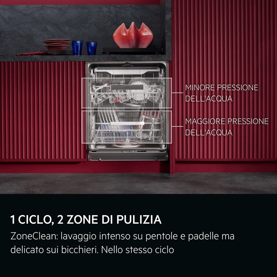 AEG Lavastoviglie Incasso 60 Cm - Flat Sottopiano 14 Coperti Classe A 40 Dba MADE IN ITALY GU8200A2SGM