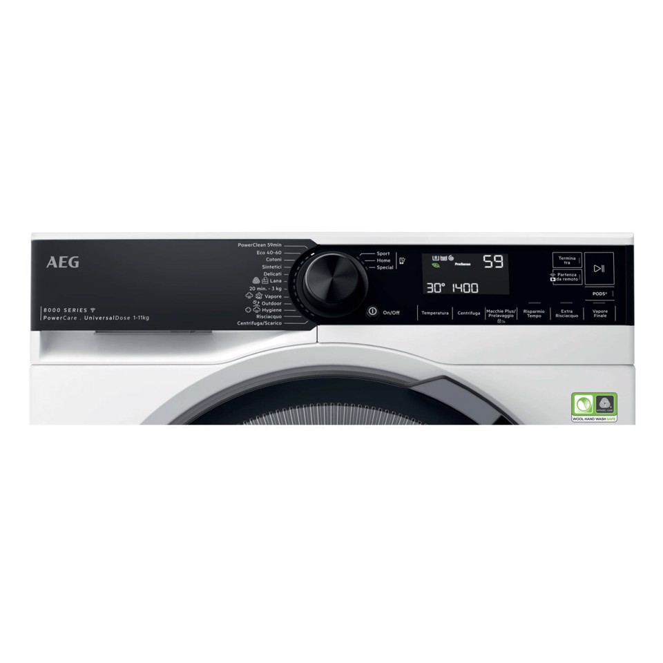 AEG Lavatrice Carica Frontale 11 Kg Classe A-10% 1400 Giri MADE IN ITALY LR8H114BY
