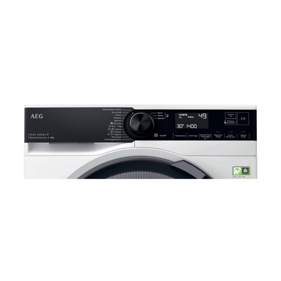 AEG Lavatrice Carica Frontale 9 Kg Classe A-20% 1400 Giri MADE IN ITALY LR9H94GBS