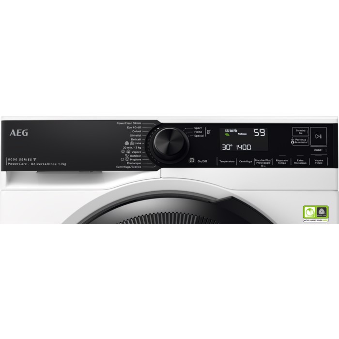 AEG LR8H94GBY lavatrice Caricamento frontale 9 kg 1400 Giri/min Bianco