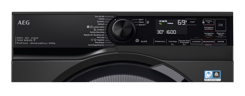 AEG LWR7BLACK lavasciuga Libera installazione Caricamento frontale Nero D