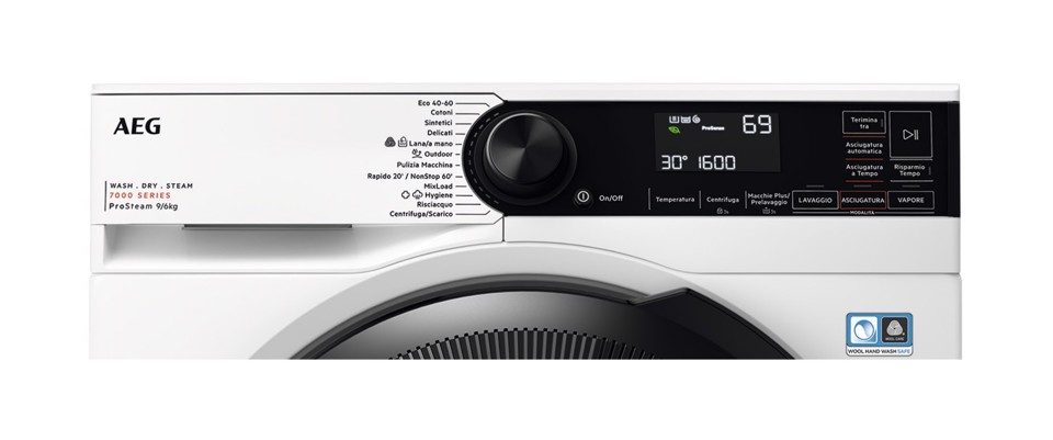 AEG LWR7D966OB lavasciuga Libera installazione Caricamento frontale Bianco D