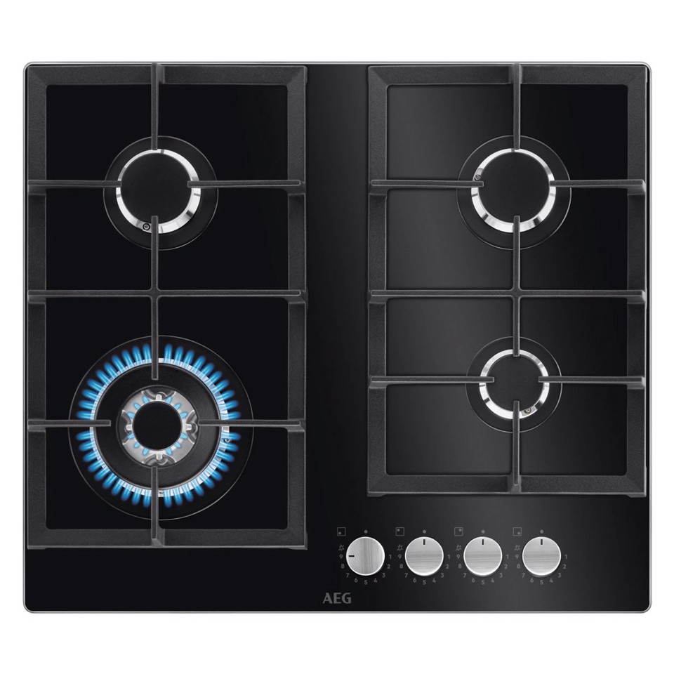 AEG Piano Gas Comandi Frontali 60 Cm HKB64420NB