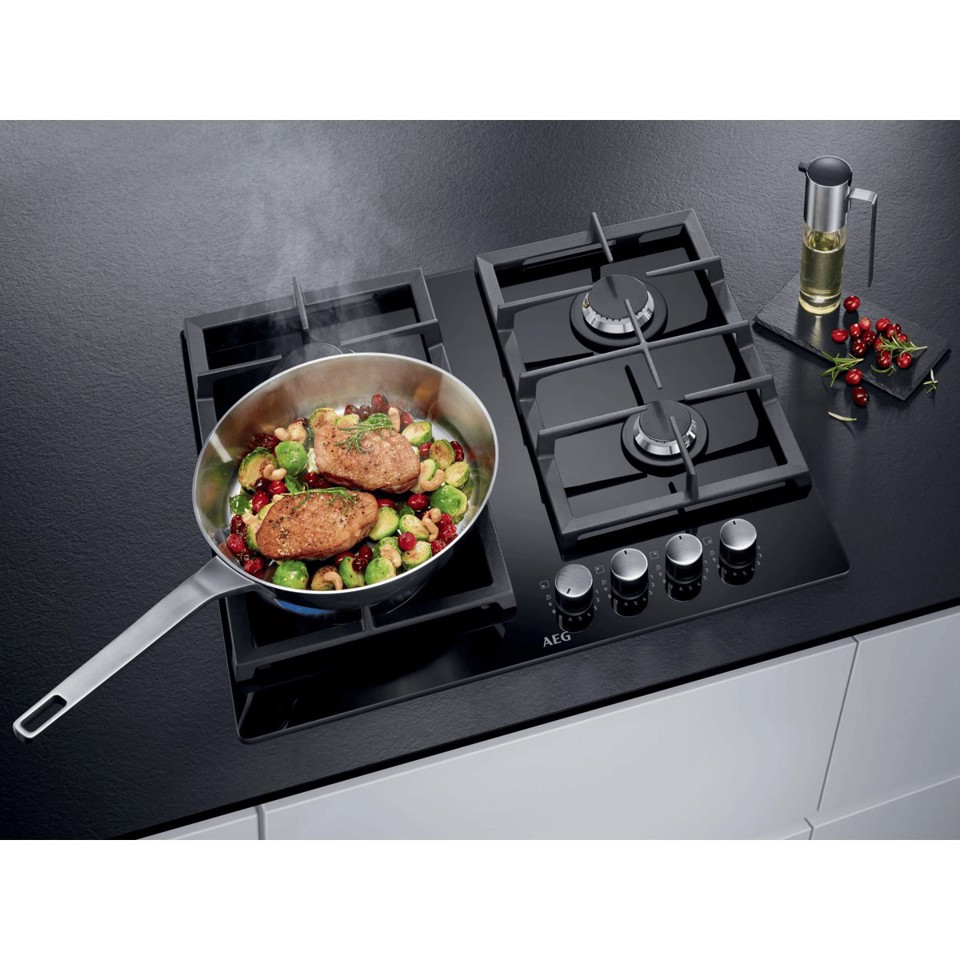 AEG Piano Gas Comandi Frontali 60 Cm HKB64420NB
