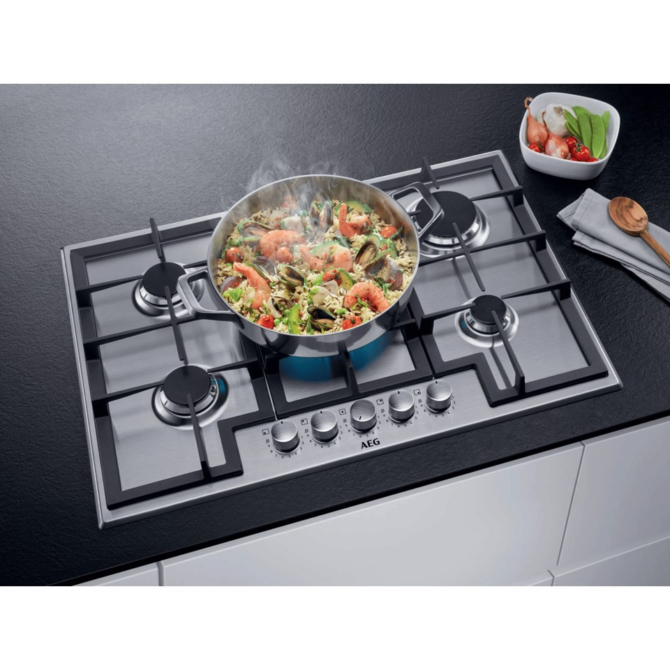 AEG Piano Gas Comandi Frontali 75 Cm HGB75400SM