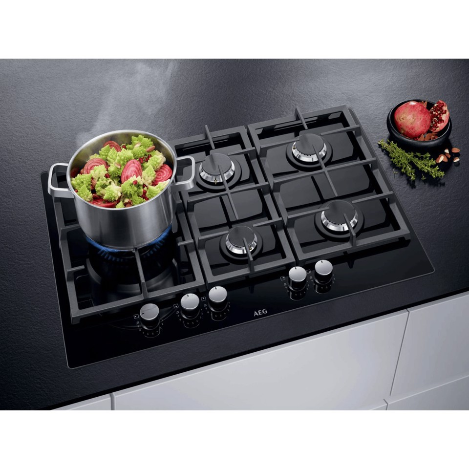 AEG Piano Gas Comandi Frontali 75 Cm HKB75820NB