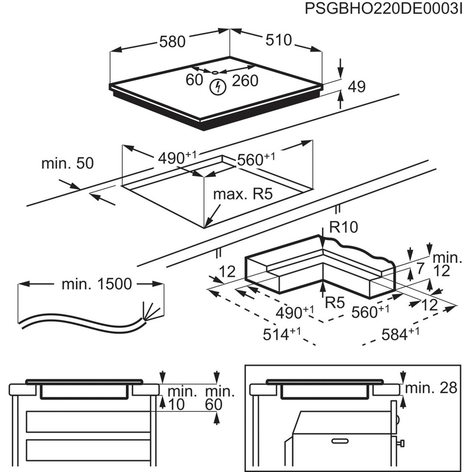 AEG Piano Induzione Boil&Fry Saphirmatt 60 Cm TI64IB30IZ MADE IN EUROPE