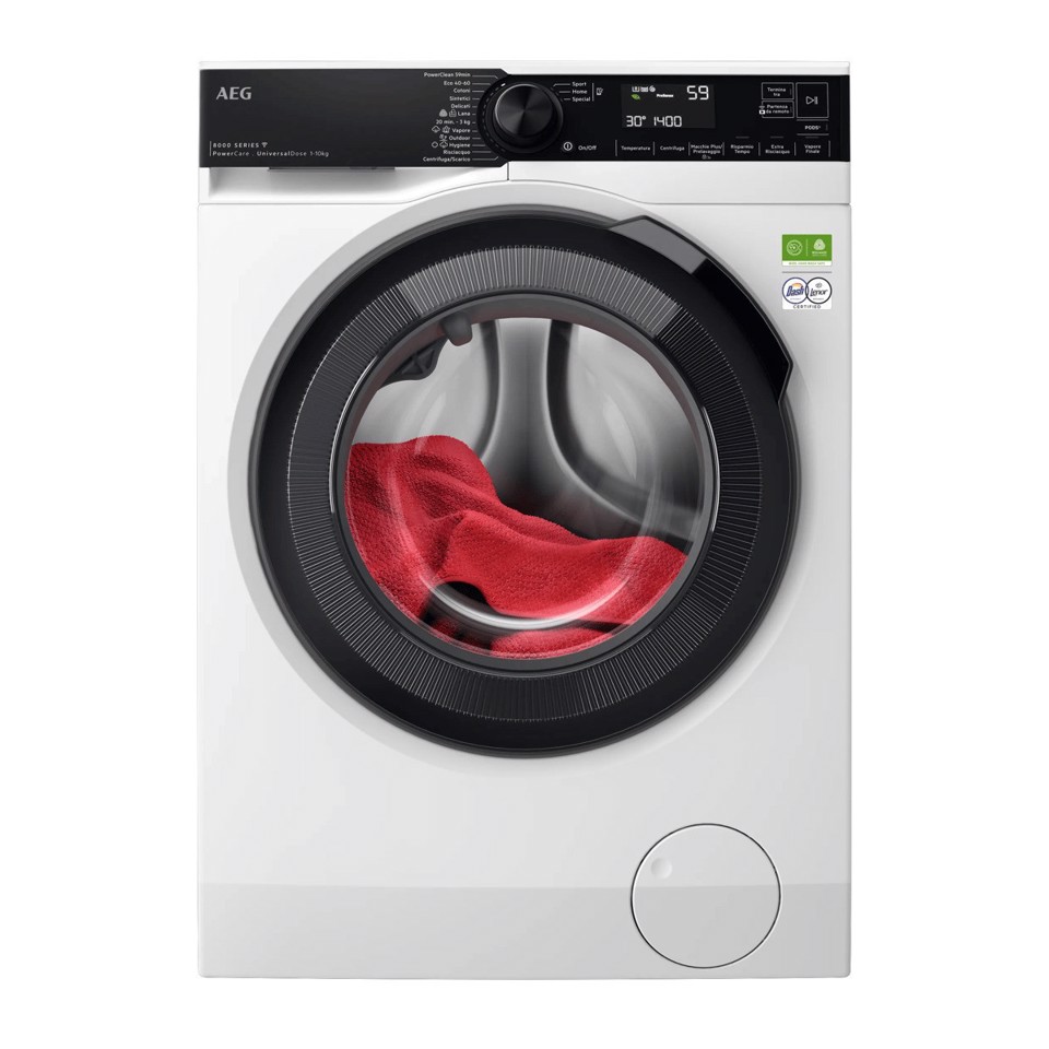AEG Serie 8000 Lavatrice Carica Frontale 10 Kg Classe A-50% 1400 Giri MADE IN ITALY LR8FH104VY