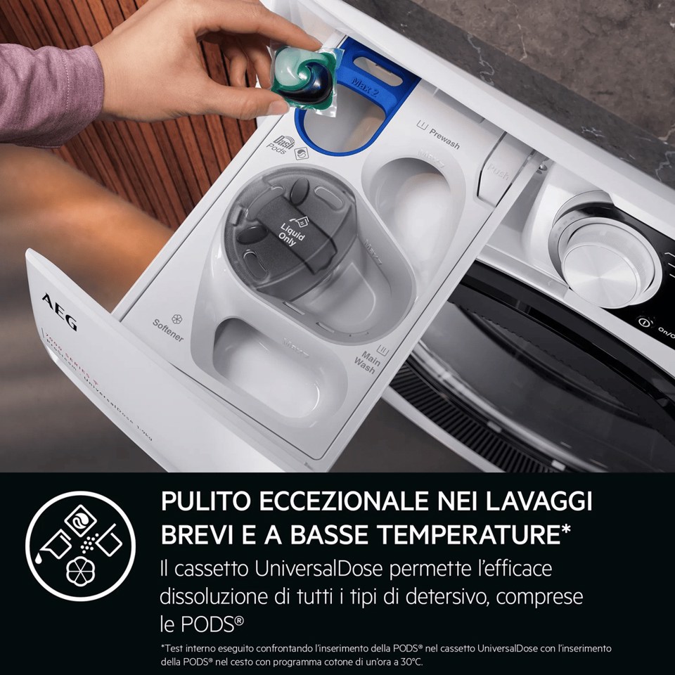 AEG Serie 8000 Lavatrice Carica Frontale 10 Kg Classe A-50% 1400 Giri MADE IN ITALY LR8FH104VY