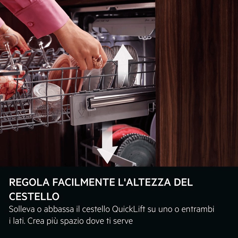 AEG Series 7000 Lavastoviglie Libera Installazione 60 Cm - Inox 14 Coperti Classe A 44 Dba MADE IN ITALY FFB76707PM