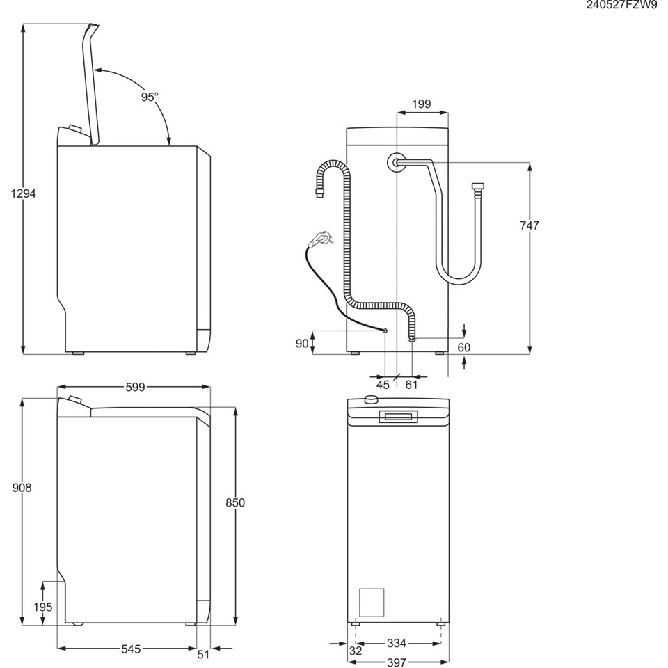 AEG Series 7000 Lavatrice Carica Alto 7 Kg Classe A 1300 Giri LTR7E37S MADE IN EUROPE