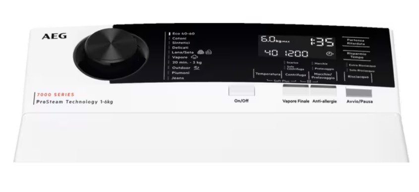 AEG Series 7000 LTR7E36S lavatrice Caricamento dall'alto 6 kg 1151 Giri/min Bianco