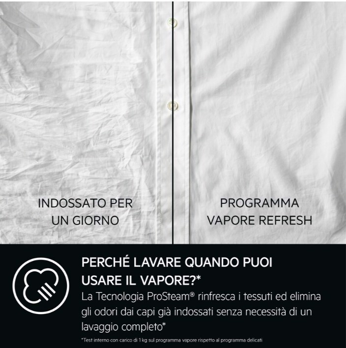 AEG Series 7000 ProSteam lavatrice Caricamento frontale 10 kg 1400 Giri/min Nero, Bianco