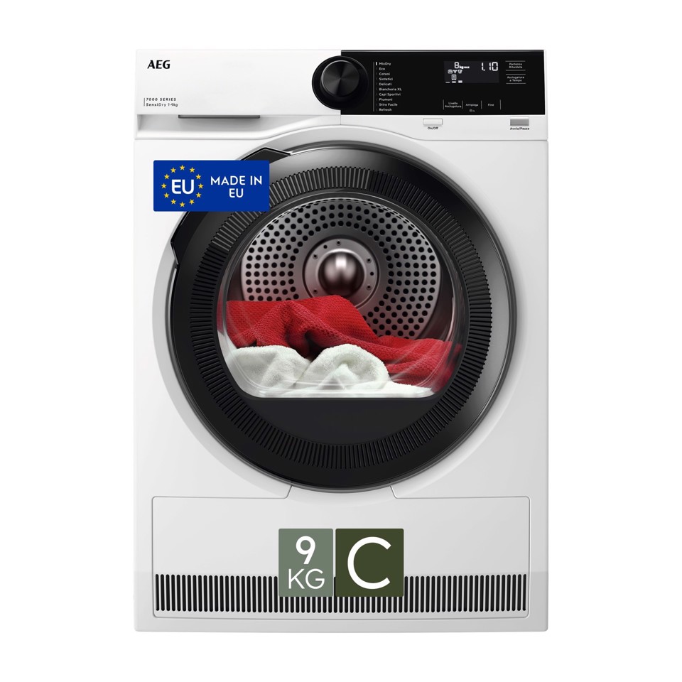 AEG Series 7000 TR7HE9C asciugatrice Libera installazione Caricamento frontale 9 kg Bianco