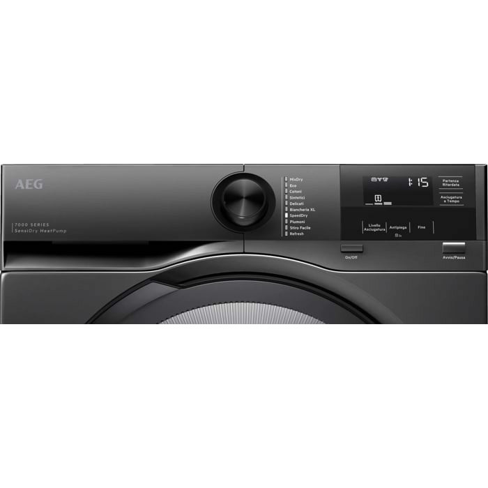 AEG Series 7000 TR7HG18B asciugatrice Libera installazione Caricamento frontale 8 kg Nero