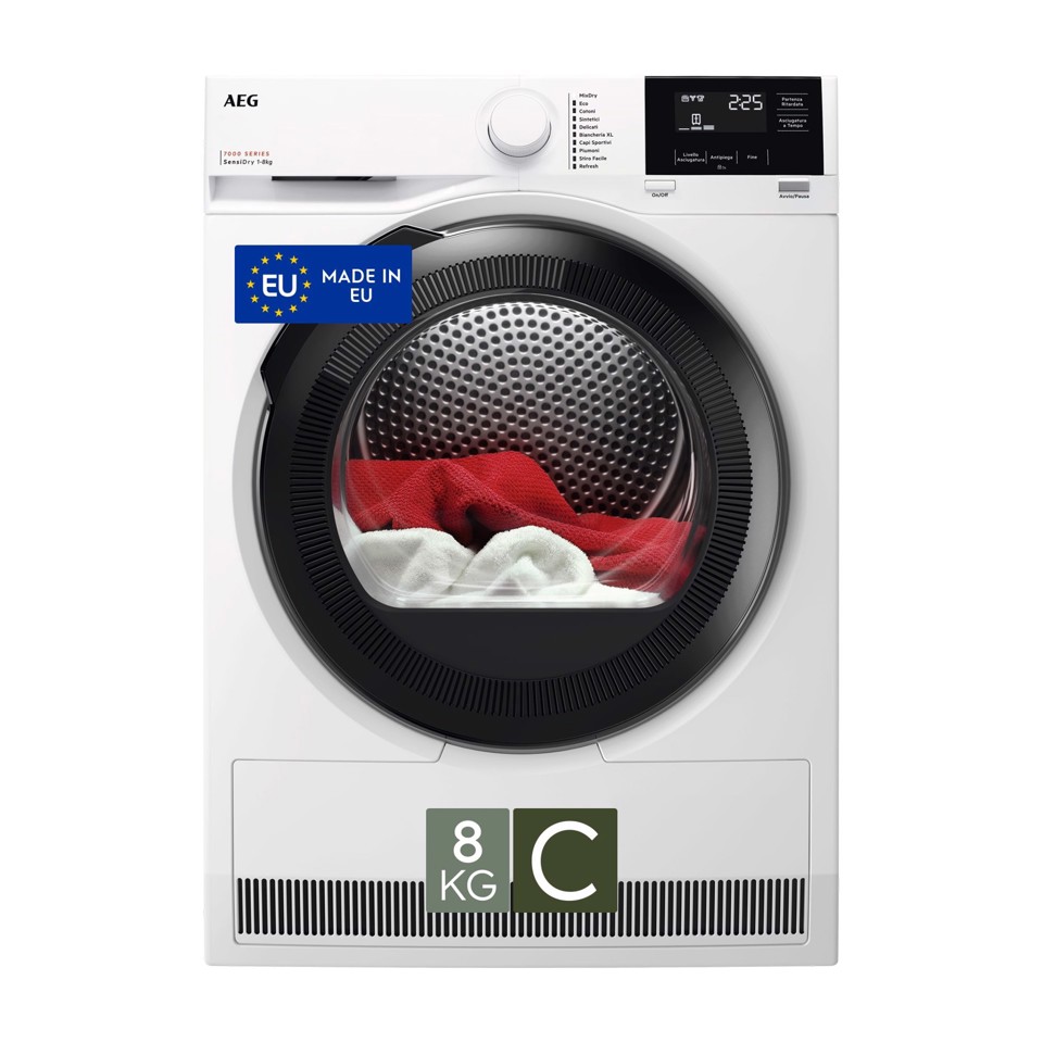 AEG Series 7000 TR7HG8C asciugatrice Libera installazione Caricamento frontale 8 kg Bianco