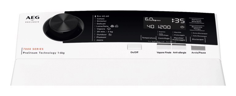 AEG Series 7000 XTR7BGE36A lavatrice Caricamento dall'alto 6 kg 1251 Giri/min Bianco