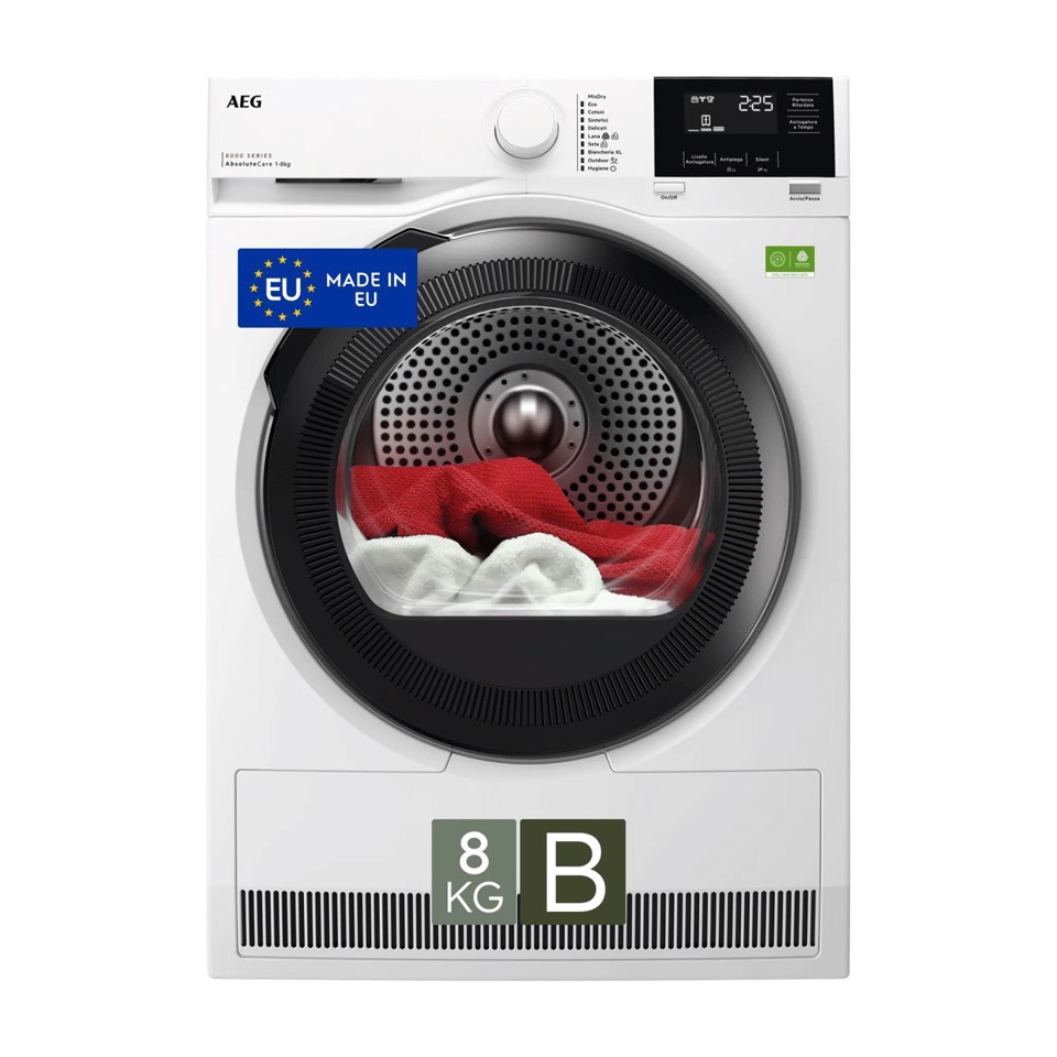 AEG Series 8000 Asciugatrice 8 Kg Classe B TR8HG8B MADE IN EUROPE