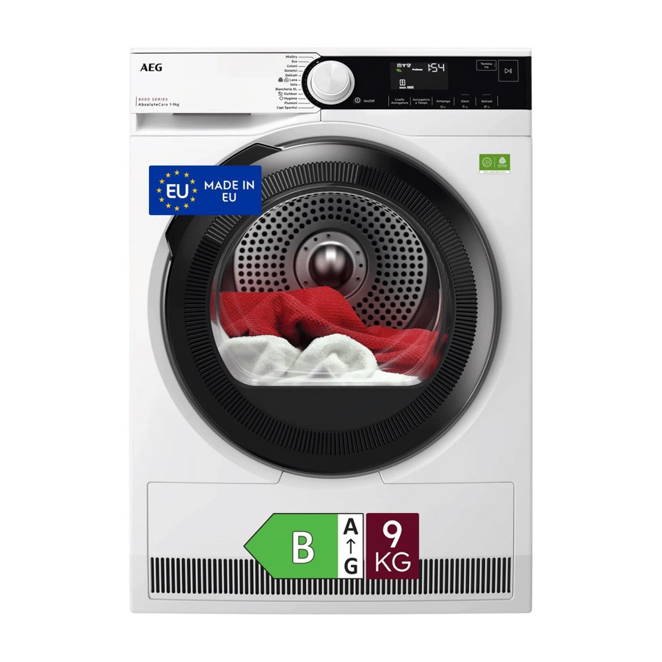 AEG Series 8000 Asciugatrice 9 Kg Classe B TR8HDBG9B MADE IN EUROPE