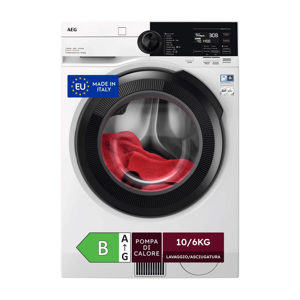 AEG Series 9000 Lavasciuga 10+6 Kg Classe B/A 1600 Giri MADE IN ITALY LWR9E106AB
