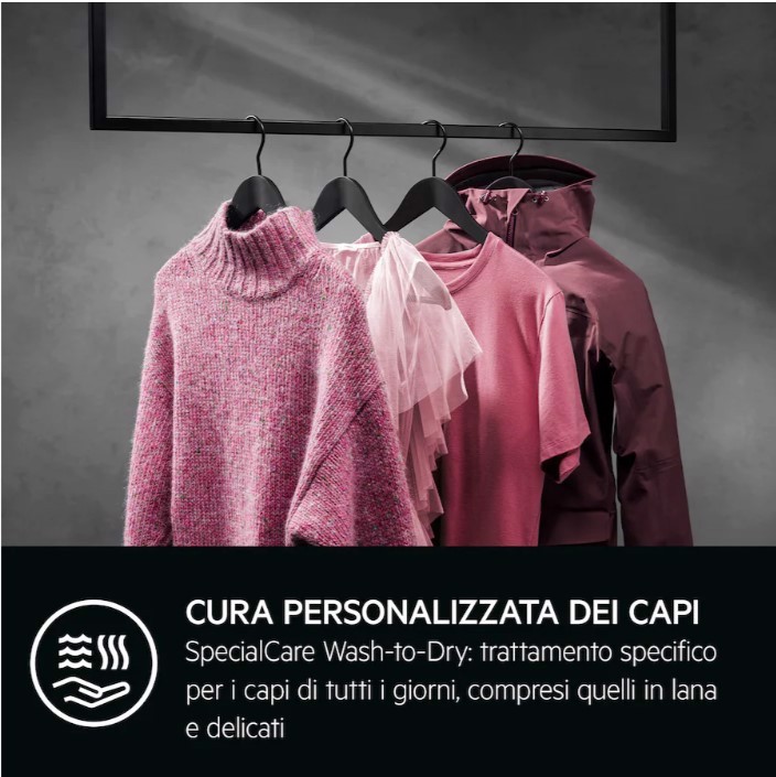 AEG Series 9000 LWR9E106AB lavasciuga Libera installazione Caricamento frontale Bianco B