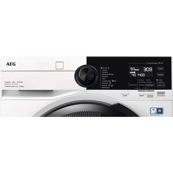 AEG Series 9000 LWR9E964MB lavasciuga Libera installazione Caricamento frontale Bianco D