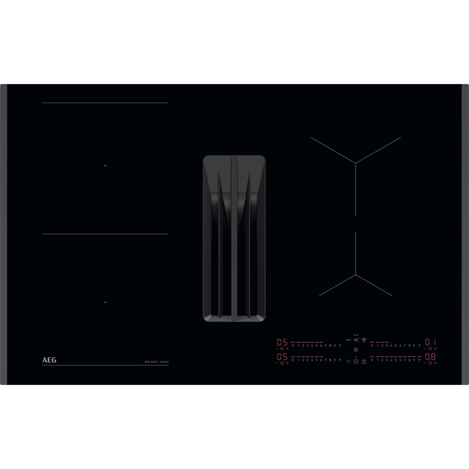 AEG TH84CB03FB Nero Da incasso 80 cm Piano cottura a induzione 5 Fornello(i) Cappa da incasso