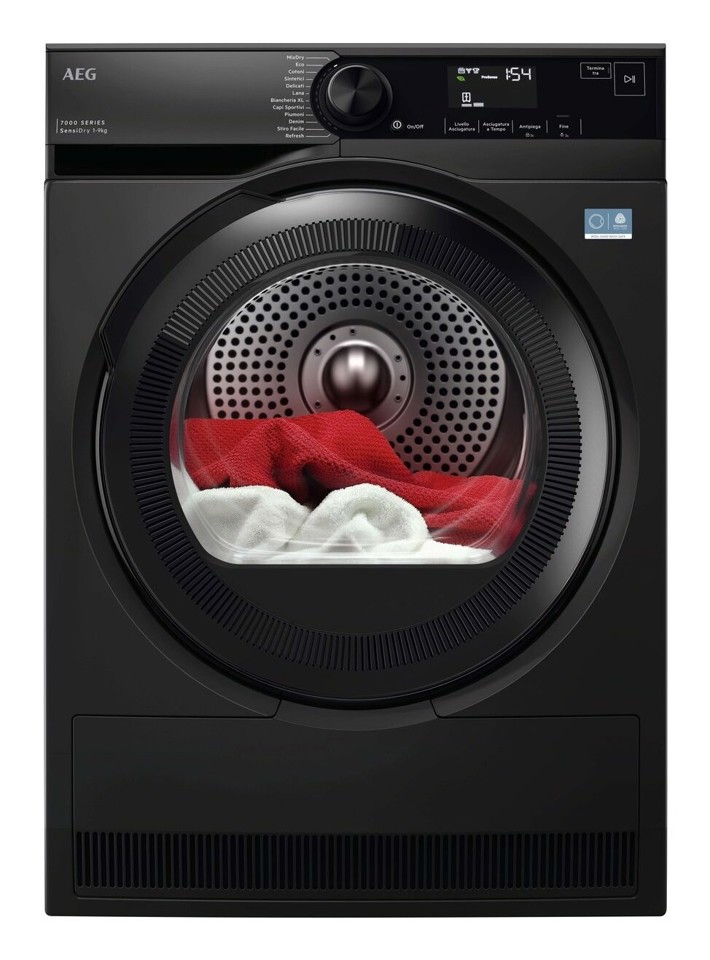AEG TR7HD93B asciugatrice Libera installazione Caricamento frontale 9 kg Nero
