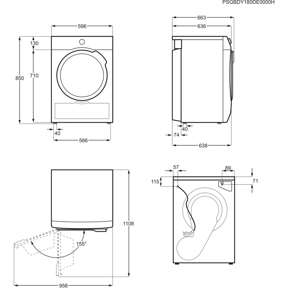 AEG TR7HE1C9 asciugatrice Libera installazione Caricamento frontale 9 kg Bianco